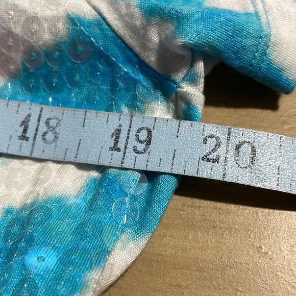 Michael by Michael Kors Teal & White Sequin Front Shirt - Picture 6 of 7